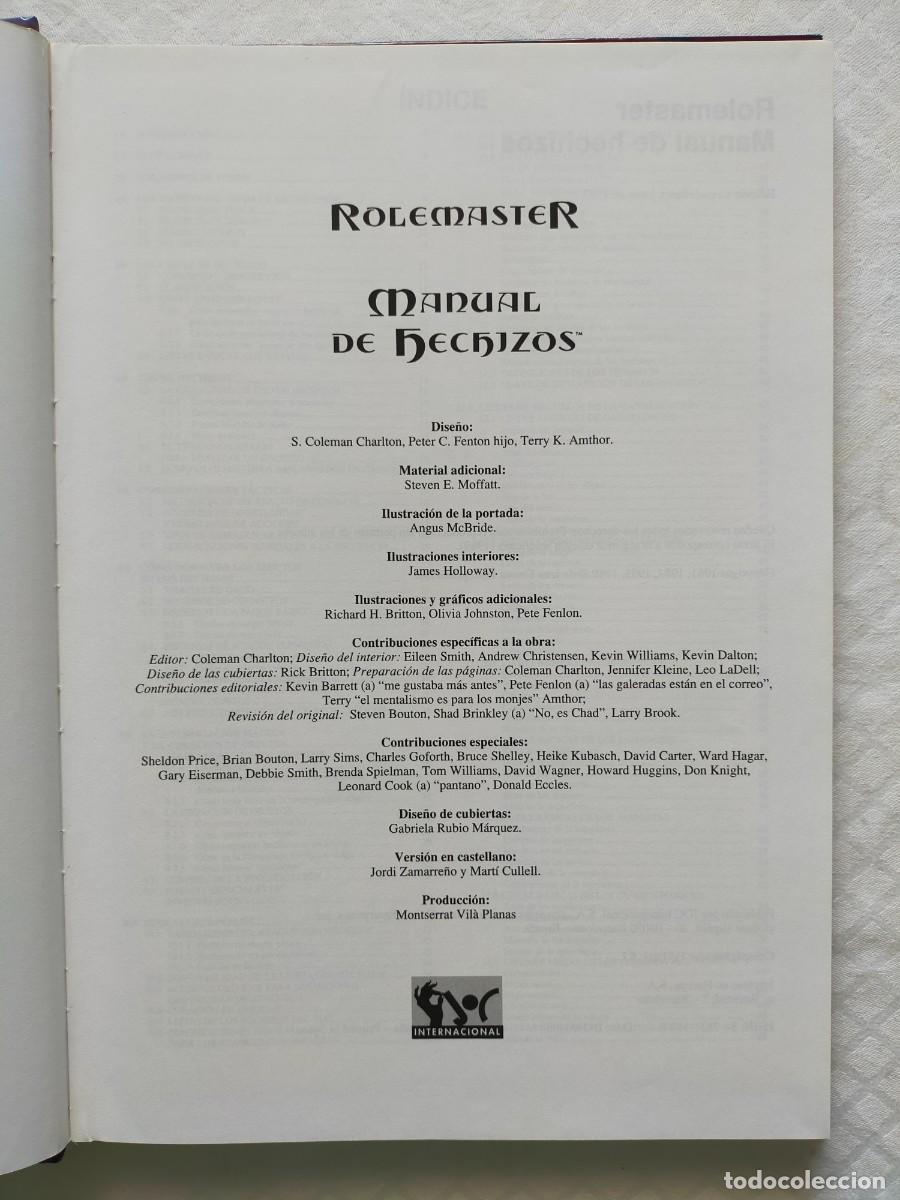 Juegos antiguos: ROLEMASTER. Manual de Hechizos. Ref. 3103 - JOC Internacional 1993 - Foto 2