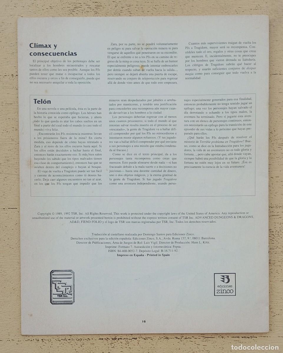 Juegos antiguos: Advanced Dungeons & Dragons Libreto Terrible Problema en Tragidore - Foto 2