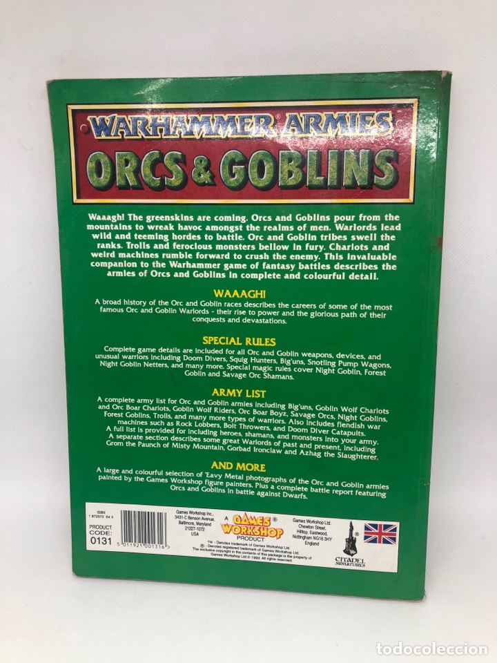 Juegos antiguos: WARHAMMER ARMIES ORCS & GOBLINS GAMES WORKSHOP - Foto 2