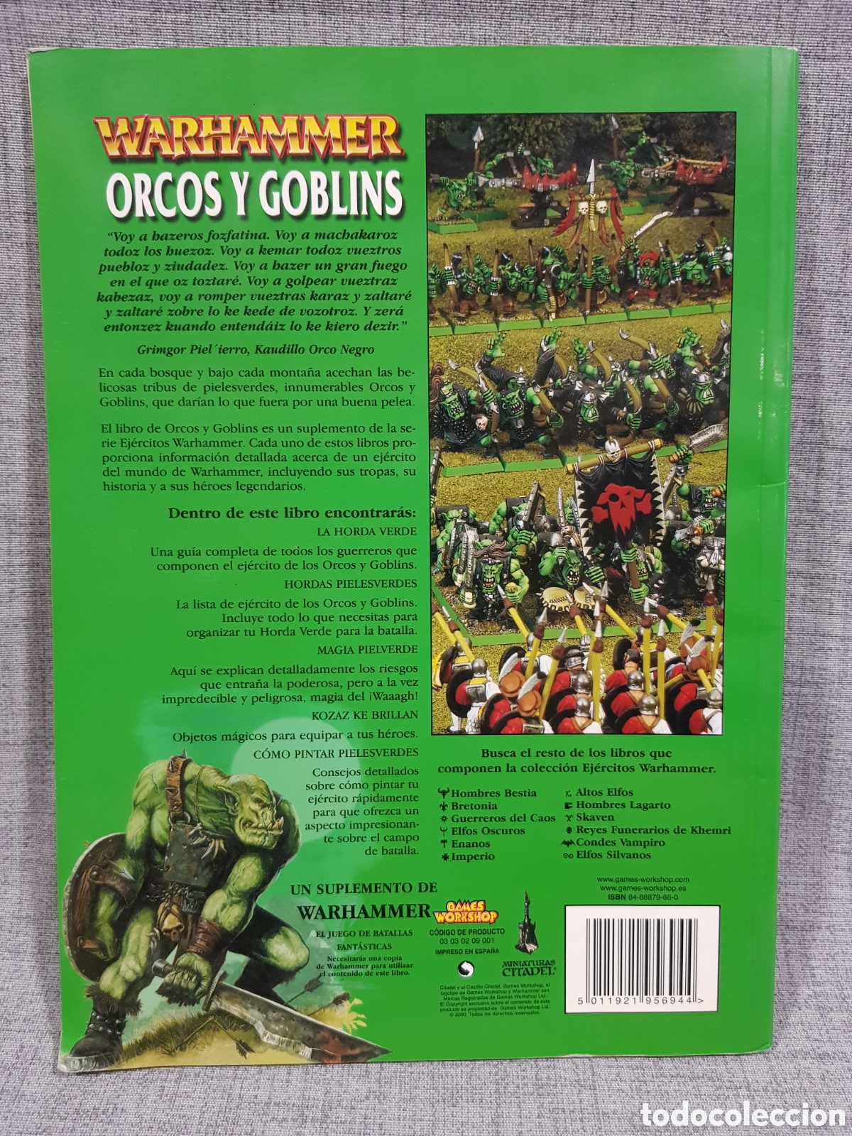 Juegos antiguos: EJ&Eacute;RCITOS WARHAMMER. ORCOS Y GOBLINS. GAMES WORKSHOP. A&Ntilde;O 2000 - Foto 2