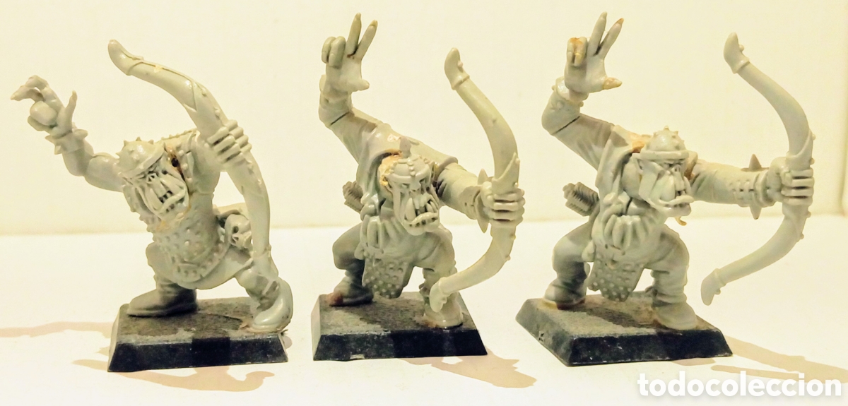 Juegos antiguos: LOTE 105 / 3 ORCOS ARQUEROS / WARHAMMER / - Foto 3