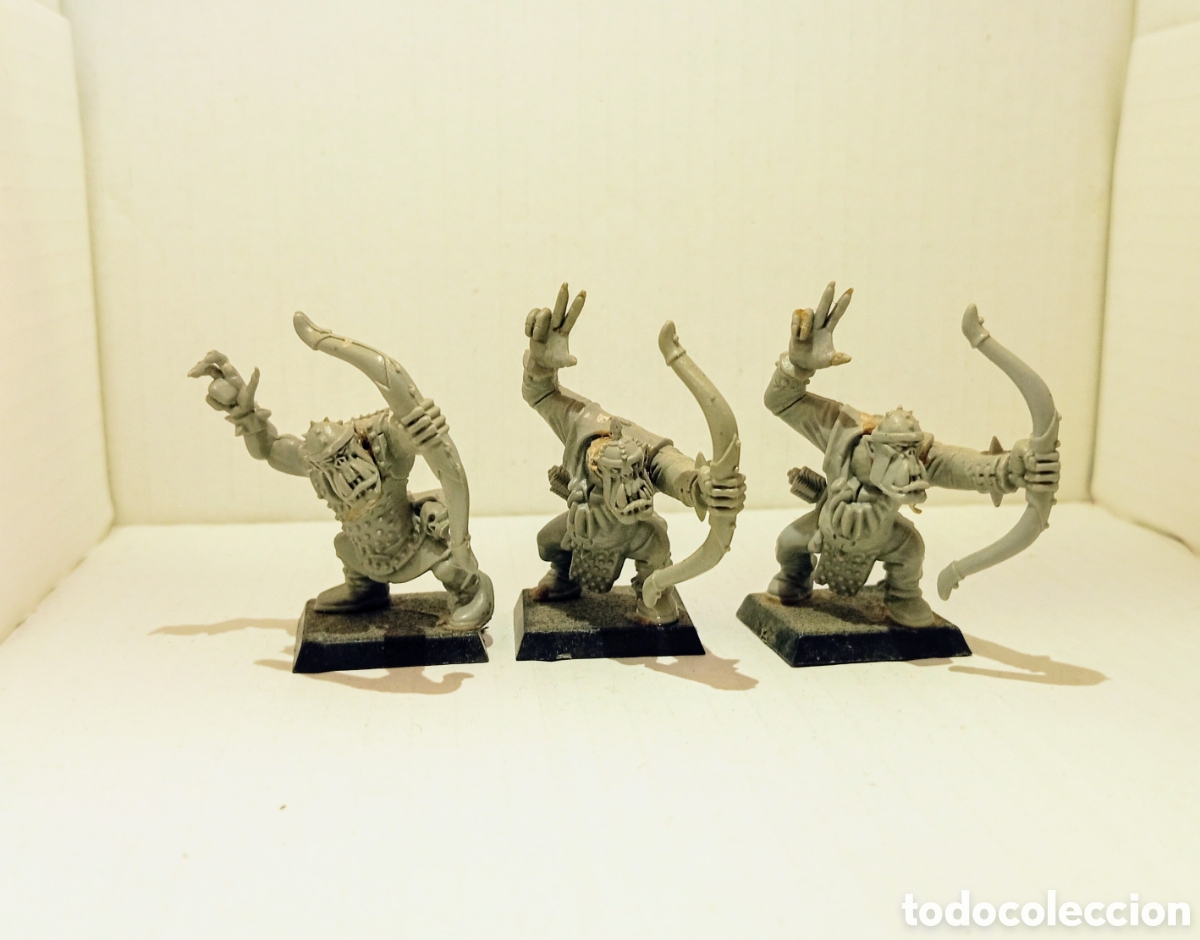 Juegos antiguos: LOTE 105 / 3 ORCOS ARQUEROS / WARHAMMER / - Foto 1