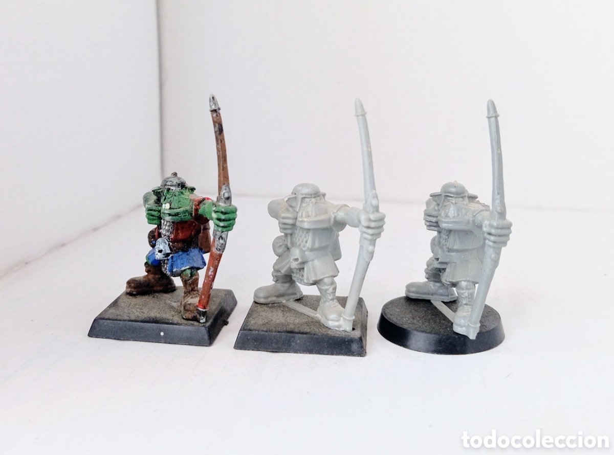 Juegos antiguos: LOTE 95/ 3 ORCOS ARQUEROS / WARHAMMER / - Foto 1