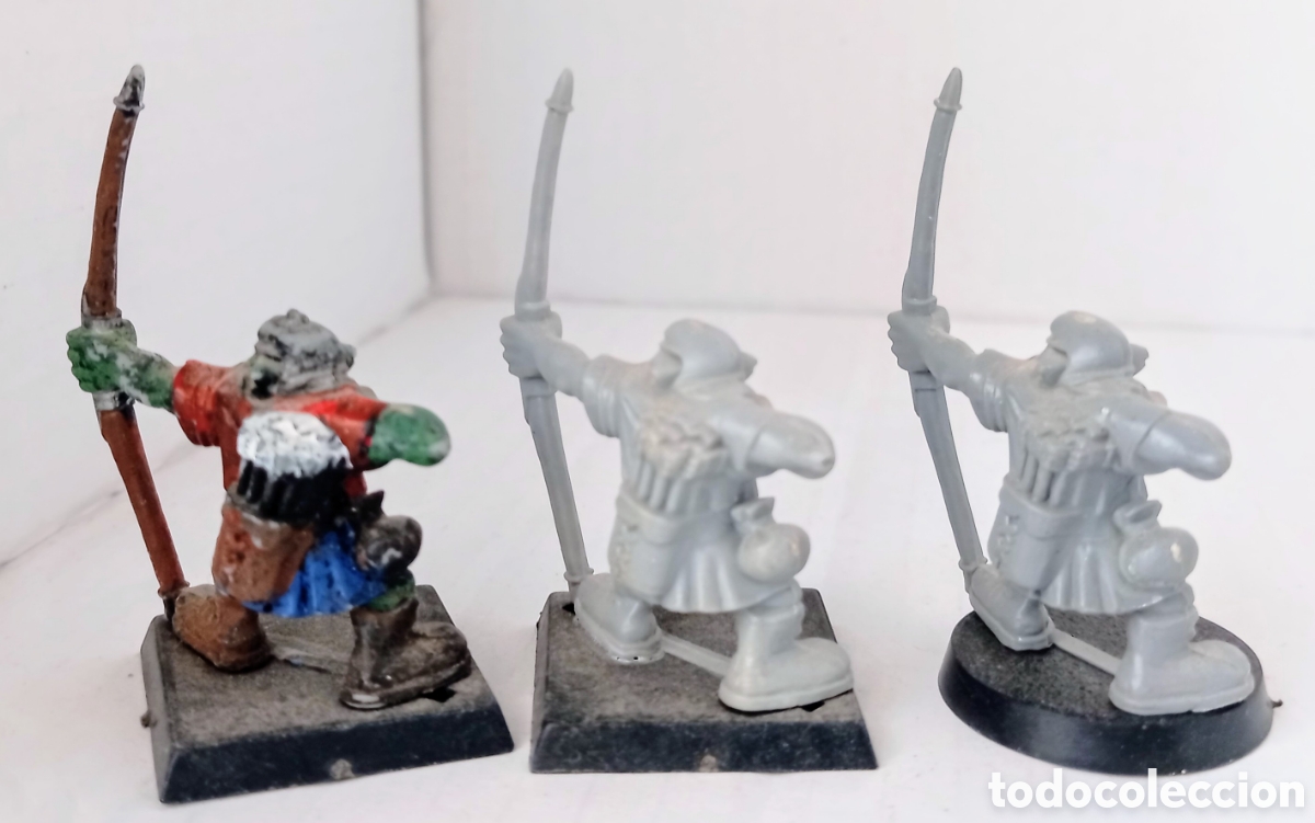 Juegos antiguos: LOTE 95/ 3 ORCOS ARQUEROS / WARHAMMER / - Foto 4