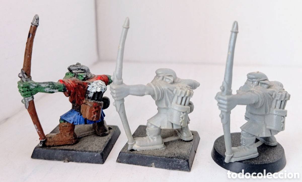 Juegos antiguos: LOTE 95/ 3 ORCOS ARQUEROS / WARHAMMER / - Foto 5