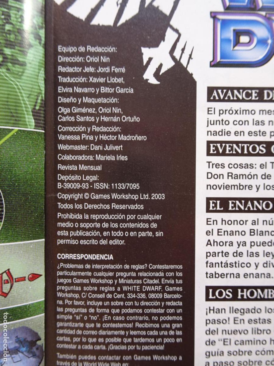 Juegos antiguos: white dwarf 100 el enano celebra su centenario con bronca en la taberna games workshop 2003 - Foto 3