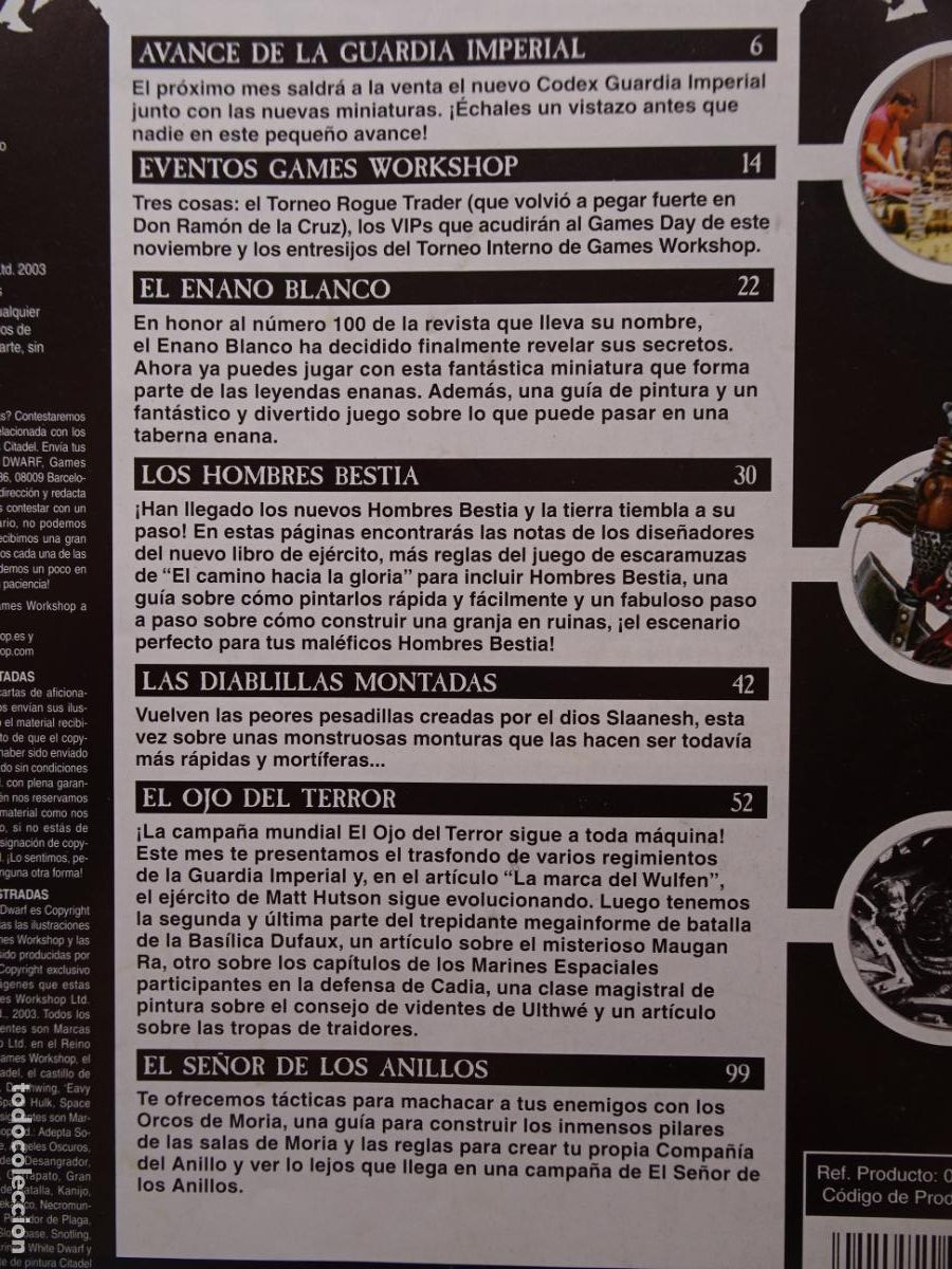 Juegos antiguos: white dwarf 100 el enano celebra su centenario con bronca en la taberna games workshop 2003 - Foto 12