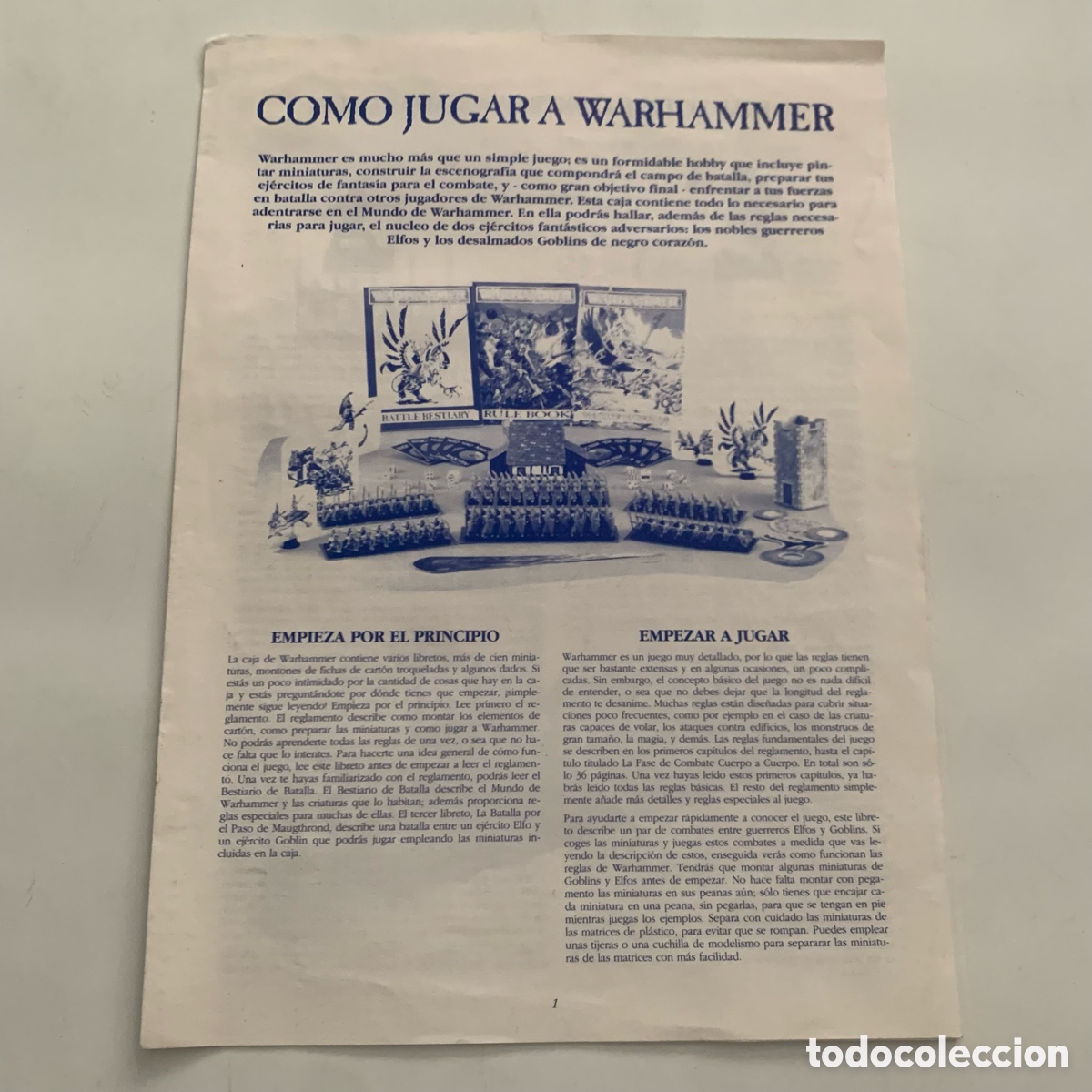 Juegos antiguos: manual instrucciones como jugar a warhammer - Foto 1
