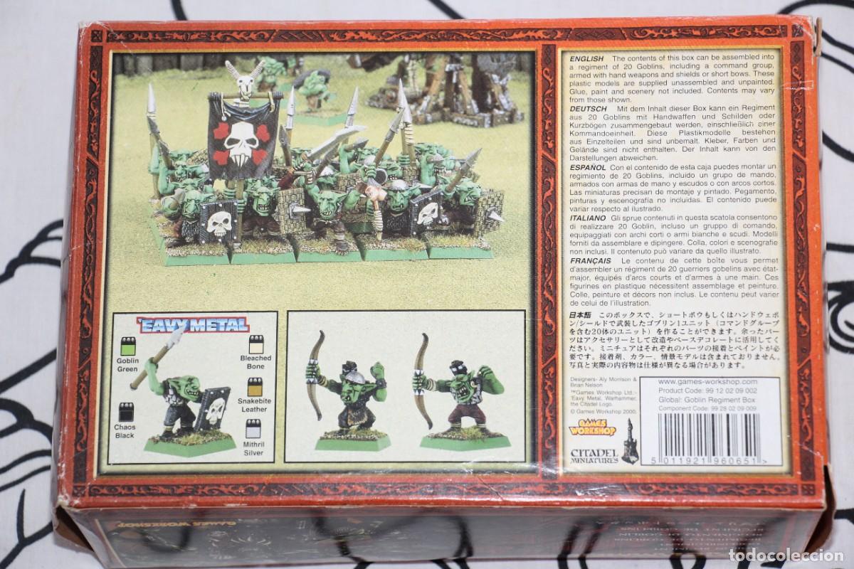 Juegos antiguos: WORKSHOP WARHAMMER GOBLIN REGIMENT REGIMIENTO DE GOBLINS INCOMPLETE - Foto 2