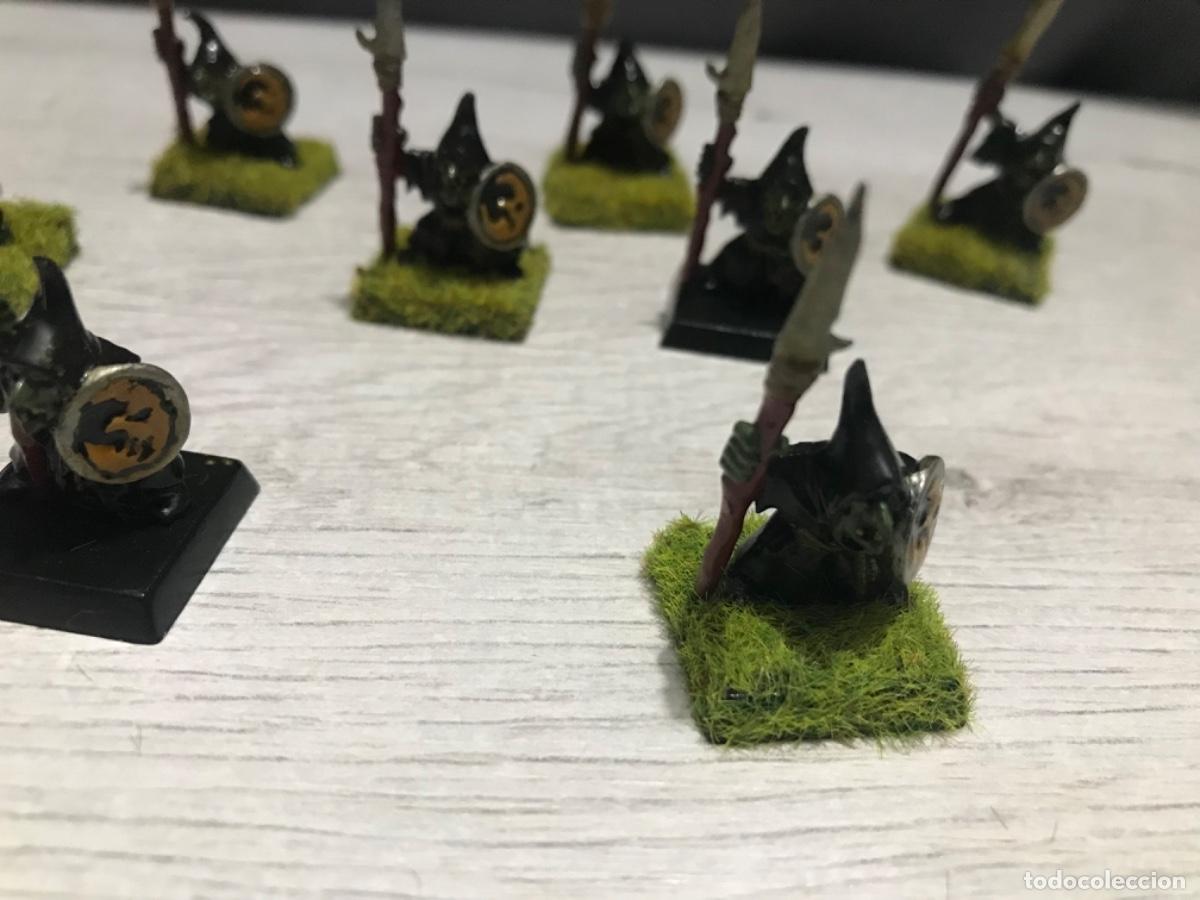 Juegos antiguos: Lote de 9 figuras Warhammer Goblins - Foto 4