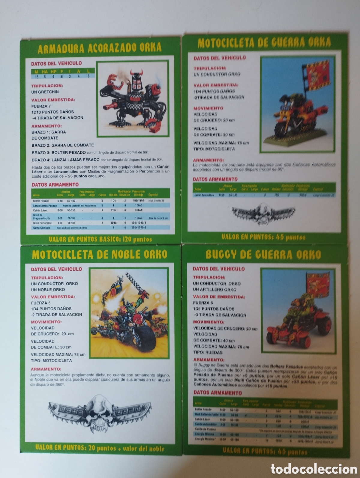 Juegos antiguos: Tarjetas Warhammer 40k 2&ordf; Ed Orkos - Foto 3