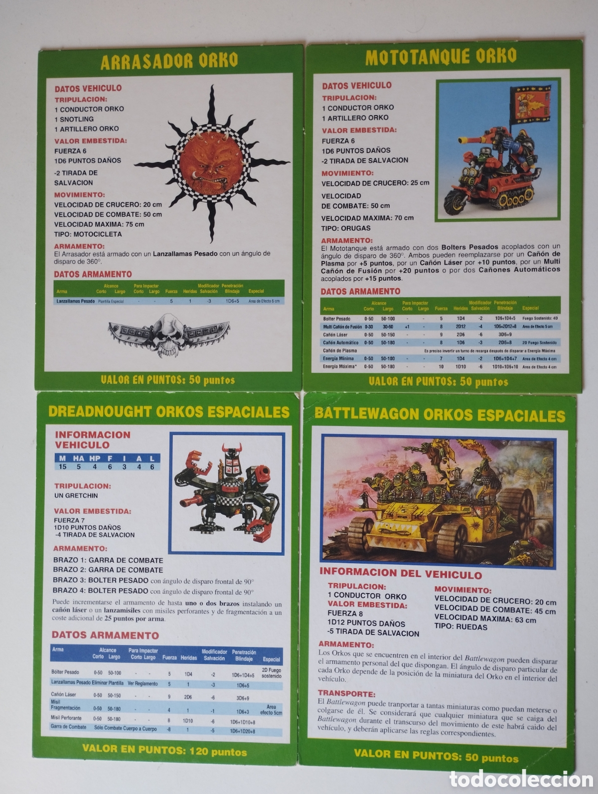 Juegos antiguos: Tarjetas Warhammer 40k 2&ordf; Ed Orkos - Foto 4