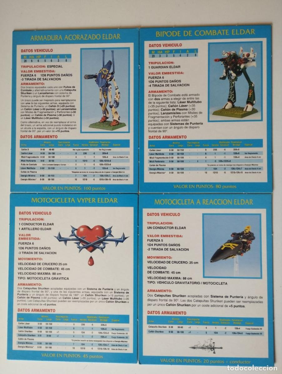 Juegos antiguos: Tarjetas Veh&iacute;culo Warhammer 40k Eldar 2&ordf; Edici&oacute;n - Foto 1