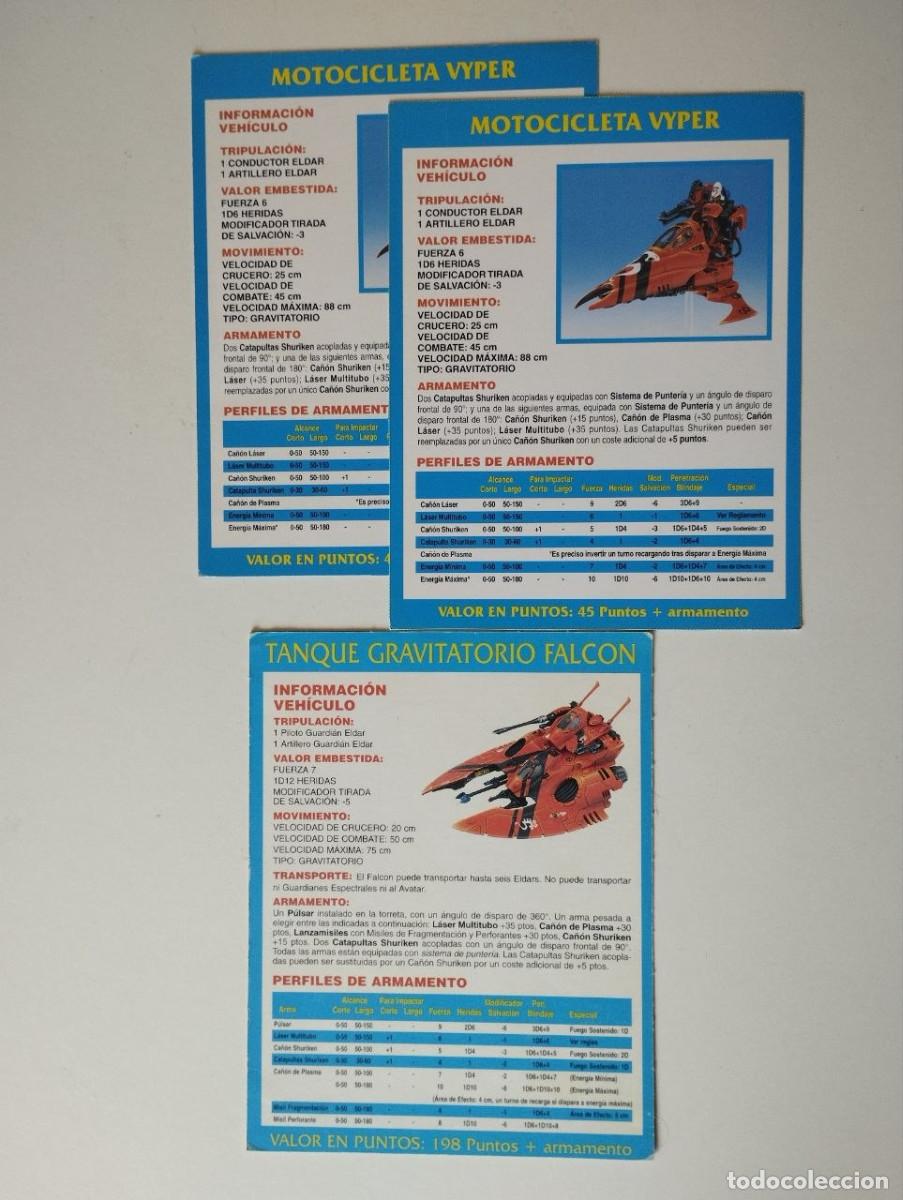 Juegos antiguos: Tarjetas Veh&iacute;culo Warhammer 40k Eldar 2&ordf; Edici&oacute;n - Foto 2