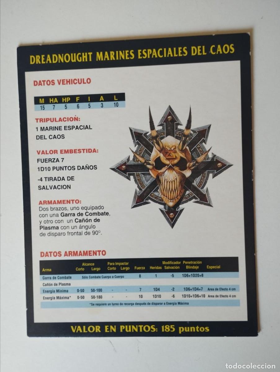 Juegos antiguos: Tarjetas Warhammer 40k Caos 2&ordf; Ed. 1993 - Foto 1