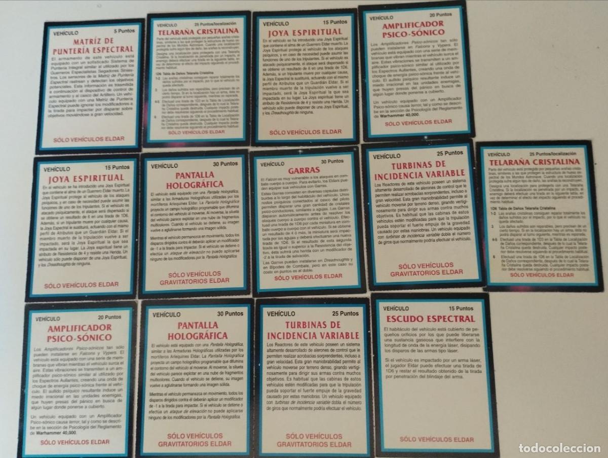 Juegos antiguos: Tarjetas Veh&iacute;culo Warhammer 40k Eldar 2&ordf; Edici&oacute;n - Foto 4