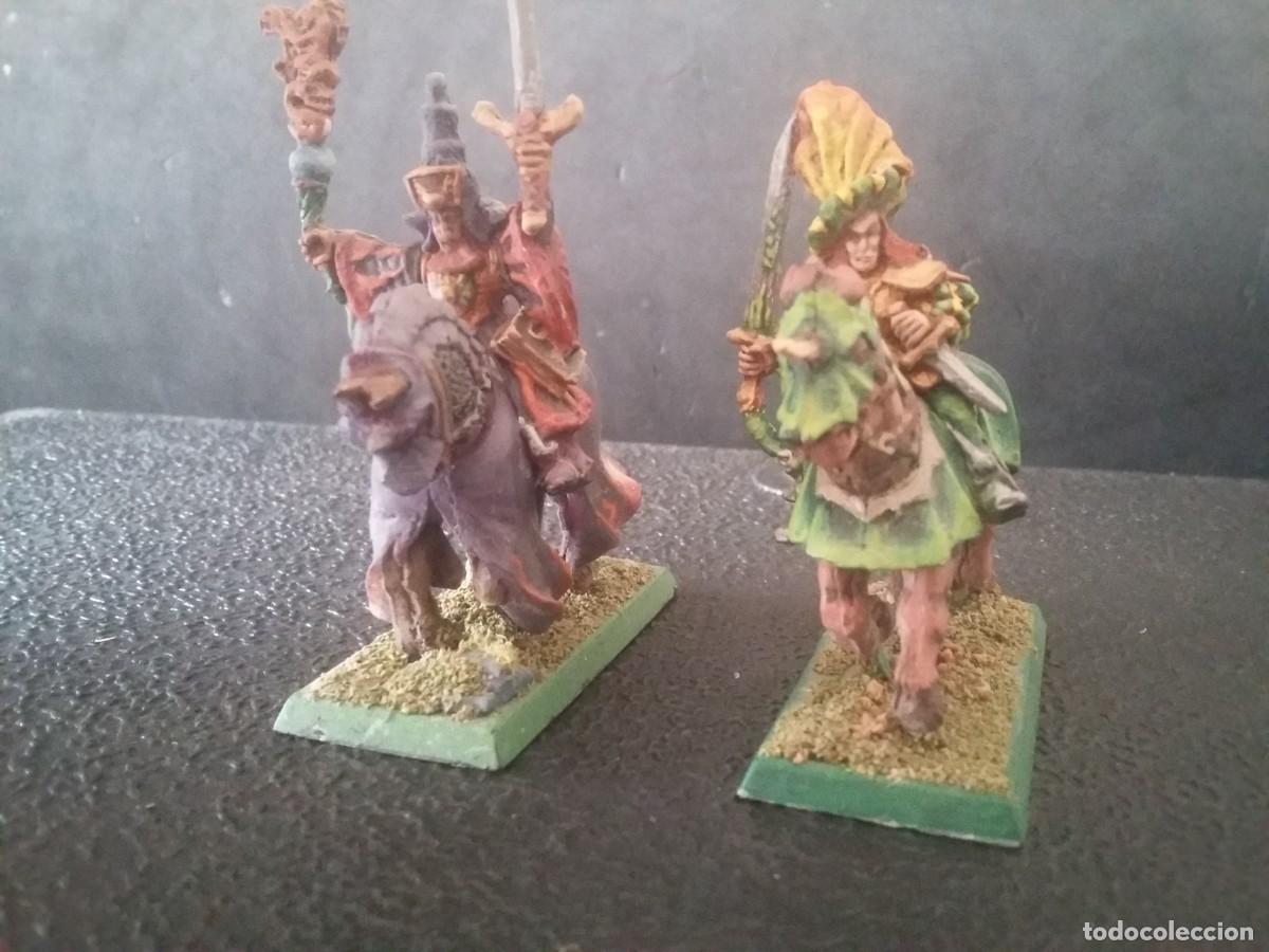 Juegos Antiguos: Conde elector y mago a caballo (clone) jinete metal, montura resina. Pintados. Imperio