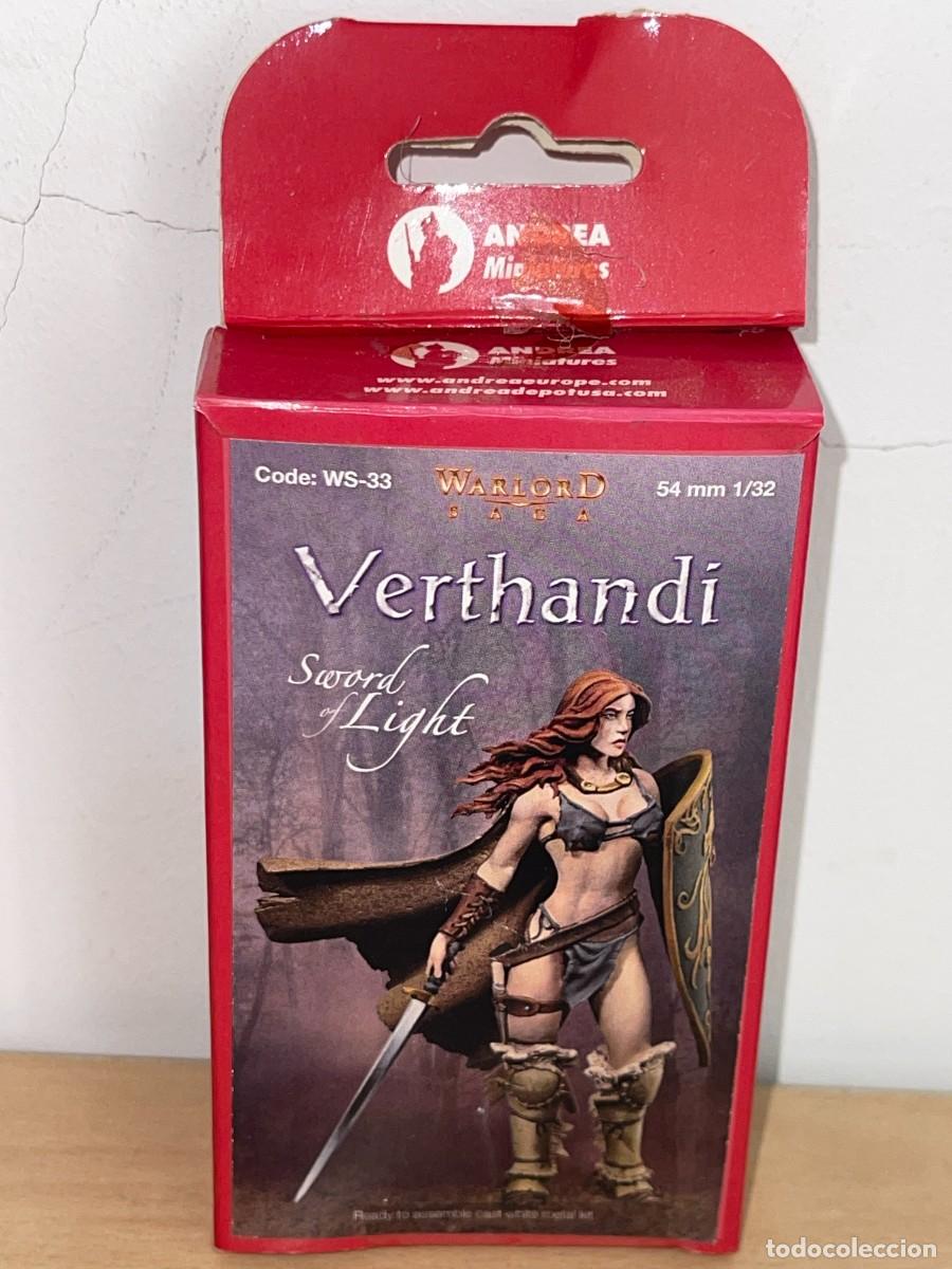 Juegos Antiguos: Andrea Miniatures Figura Verthandi Sword of Light Warlord Saga 54 mm 1/32 Code WS-33 2013 Made Spain