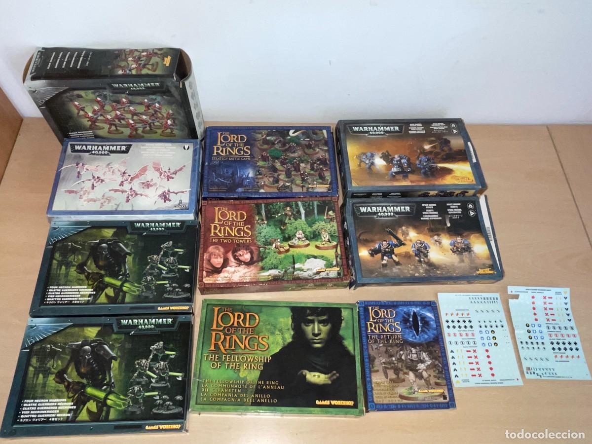 Juegos Antiguos: Warhammer 40.000 + El Se&ntilde;or de los Anillos LOTE 10 CAJAS VAC&Iacute;AS + 7 MATRICES CON FIGURAS!!!