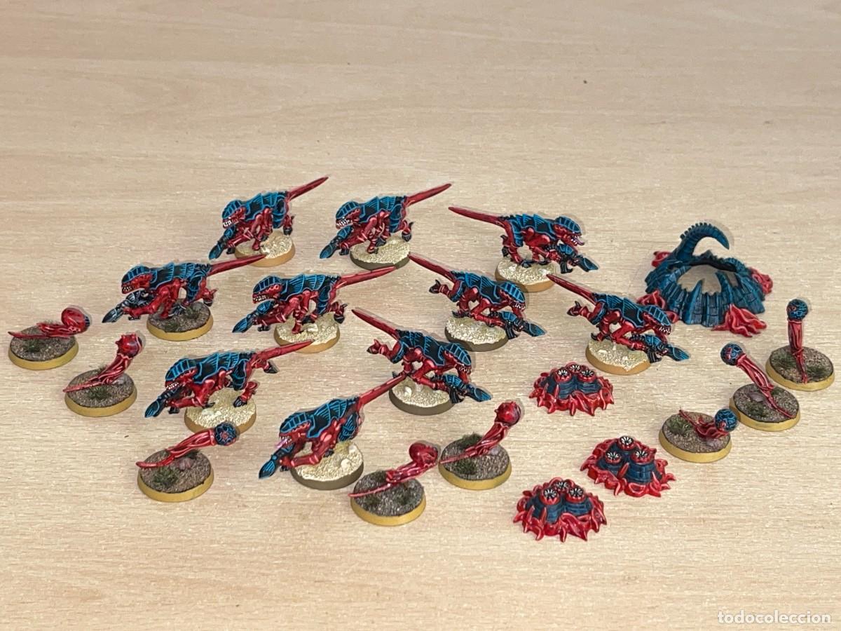 Juegos Antiguos: Warhammer 40.000 Lote 10 figuras Termagantes Tir&aacute;nidos PINTADOS A MANO Games Workshop Citadel 40K