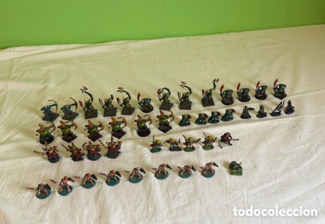 Juegos Antiguos: lote 41 figuras de plomo Warhammer fantasy vintage pintadas a mano