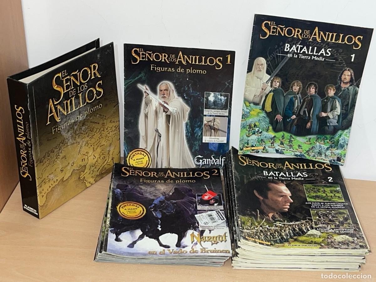 Juegos Antiguos: Lote 74 Fasc&iacute;culos El Se&ntilde;or de los Anillos Figuras de Plomo y Batallas en la Tierra Media Planeta