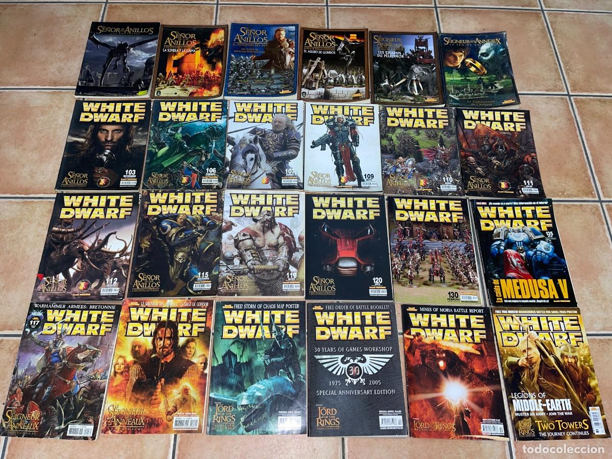 Juegos Antiguos: Lote 24 Libros y Revistas El Se&ntilde;or de los Anillos y White Dwarf The Lord of the Rings Games Workshop