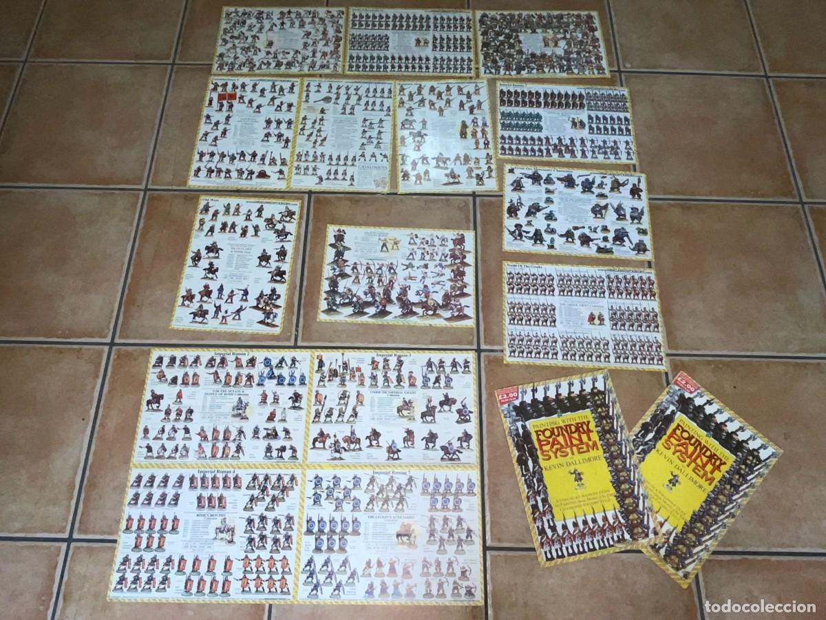 Juegos Antiguos: Lote 14 L&aacute;minas Foundry Paint System Wargames Miniatures Viking Horde Roman Greek Army Outlaws