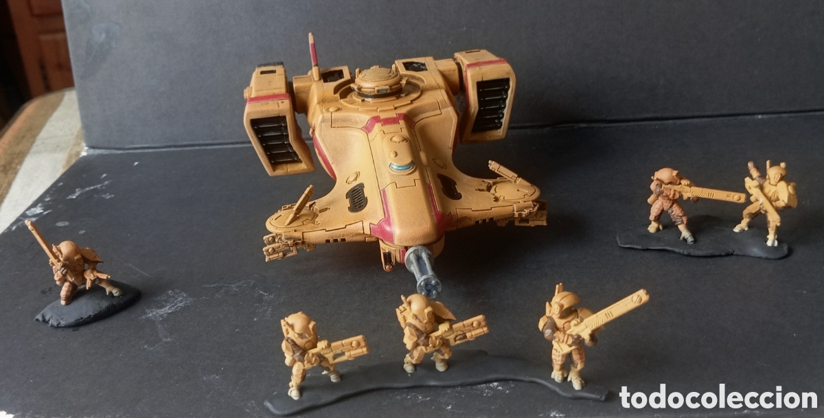 Juegos Antiguos: IMPERIO TAU - NAVE DE ATAQUE + 6 SOLDADOS - PINTADOS