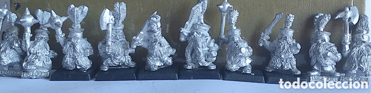 Juegos Antiguos: Lote de 10 figuras de plomo Warhammer Fantasy Harlequin enanos dwarf
