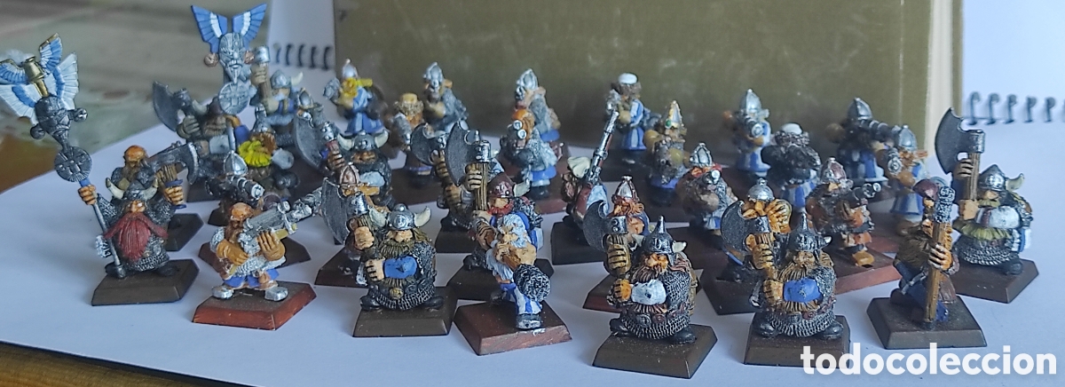 Juegos Antiguos: Lote de 34 figuras de plomo Warhammer GW 1995