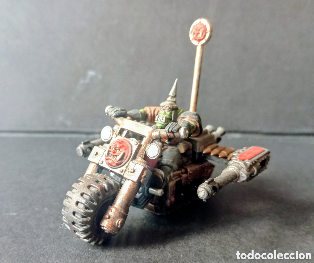 Juegos Antiguos: WARHAMMER 40K- ORK BIKER SPACE ORKS WARBIKE- pintado a mano