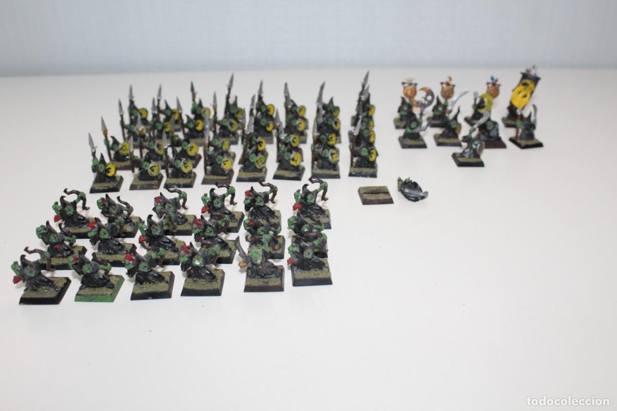 Juegos antiguos: WARHAMMER - LOTE DE 60 PIEZAS GUERREROS GOBLINS - GOBLIN - SON DE PLASTICO TODOS
