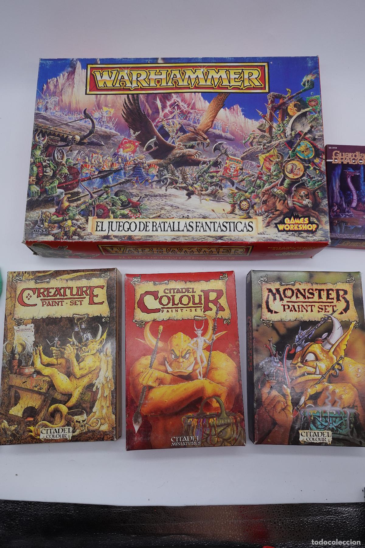 Jeux Anciens: DESPIECE JUEGO WARHAMMER &ndash; EL JUEGO DE BATALLAS FANT&Aacute;STICAS + 3 SETS DE CAJAS VACIAS PINTURAS