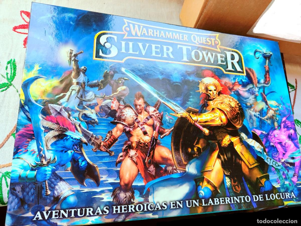 Juegos antiguos: Cajas Completa de Warhammer Quest. Silver Tower y Shadows Over Hammerhal. Completas.