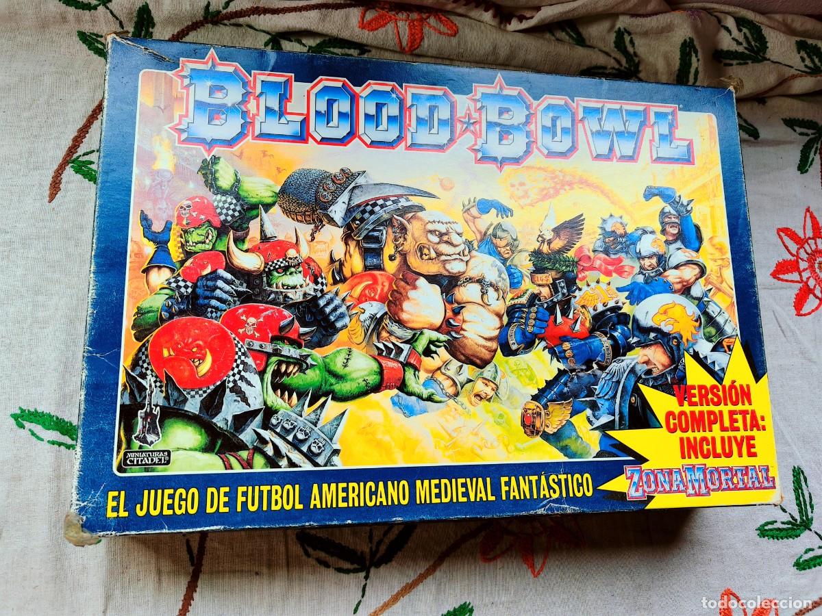 Juegos antiguos: Caja Blood Bowl. Juego futbol Am&eacute;ricano medieval fant&aacute;stico. Games Workshop. Citadel. Castellano.