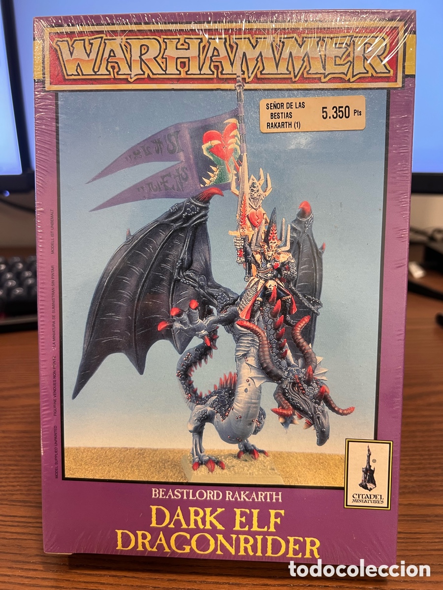 Juegos antiguos: WARHAMMER Beastlord Rakarth Dark Elf Dragonrider A&ntilde;os 90. Games Workshop Citadel. NUEVO PRECINTADO