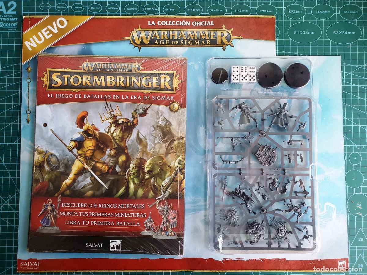 Juegos antiguos: Warhammer AoS: AGE OF SIGMAR STORMBRINGER 1 - 3 minis + dados + tapete + reglamento - precintado