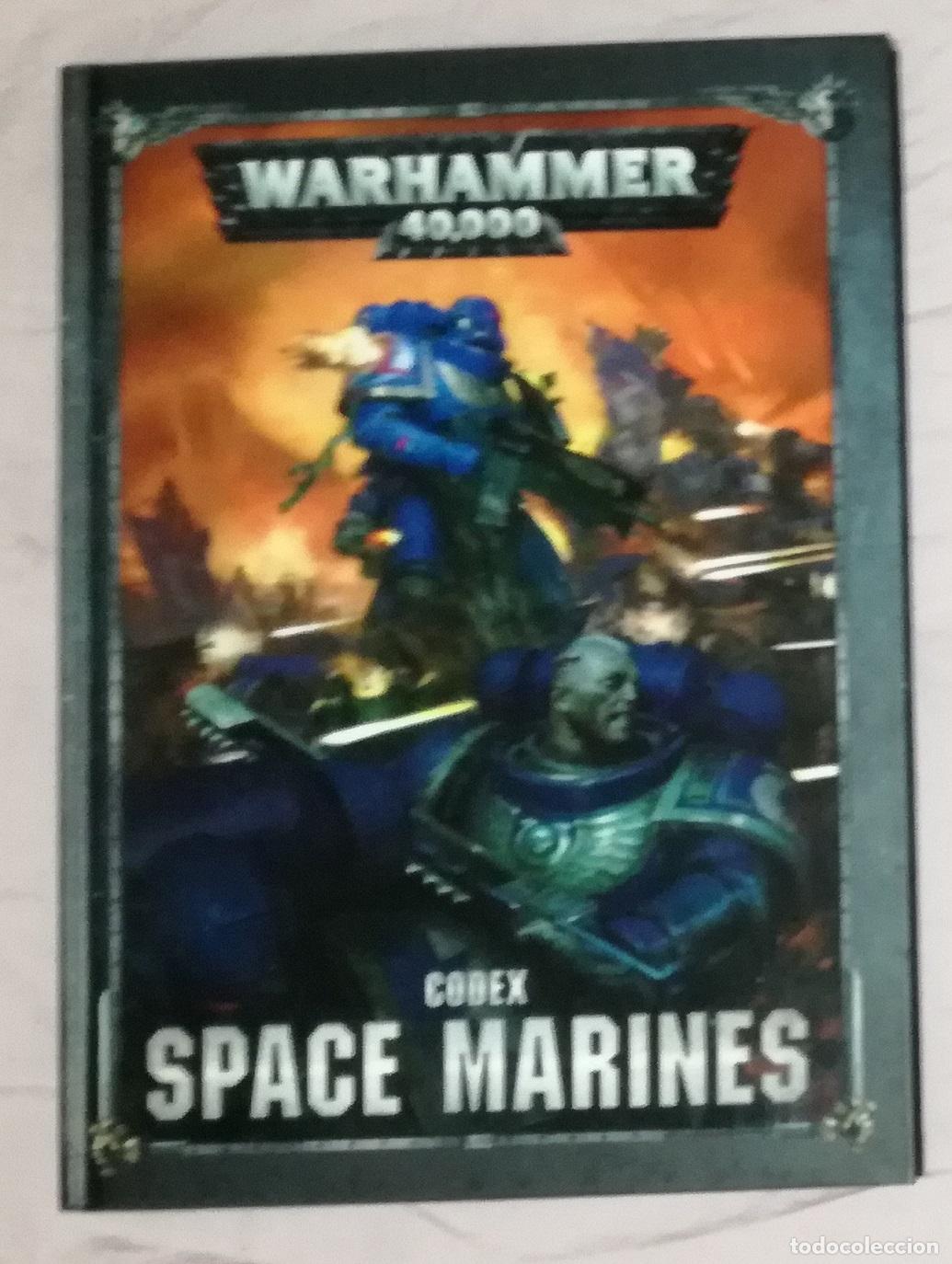 Juegos antiguos: Juego de rol: Warhammer 40000 Codex Space Marines - Games Workshop; tapas duras