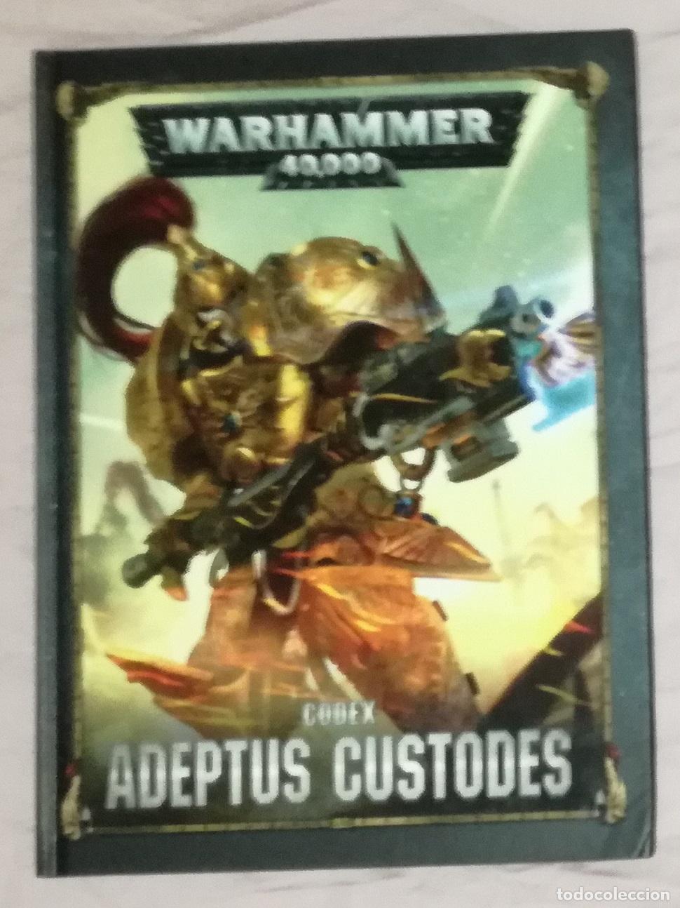 Juegos antiguos: Juego de rol: Warhammer 40000 Codex Adeptus Custodes - Games Workshop; tapas duras - Foto 1