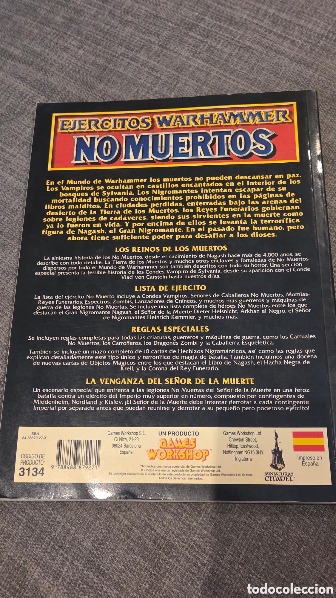 Juegos antiguos: Libro Warhammer ej&eacute;rcitos no muertos games workshop - Foto 2