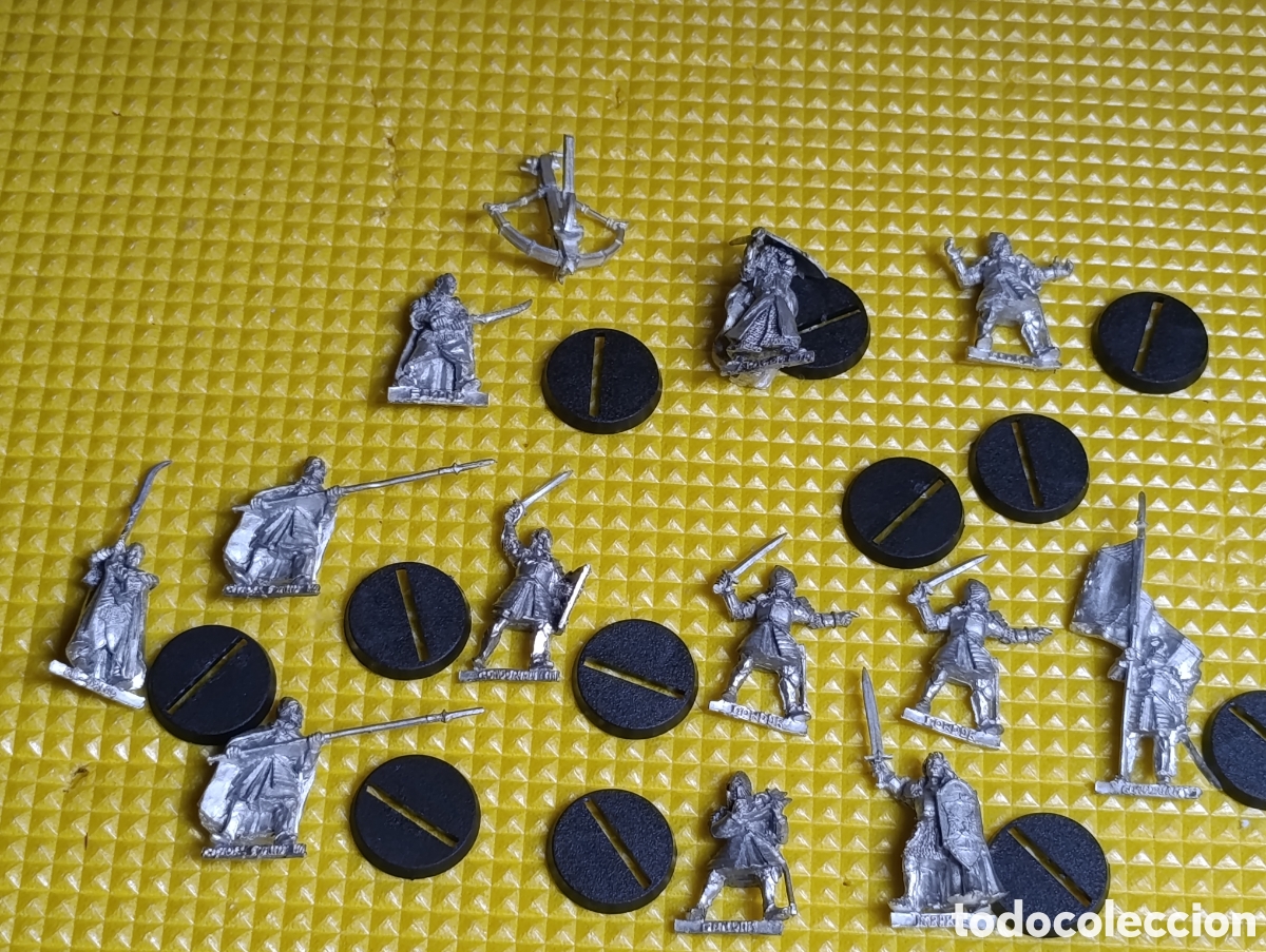 Juegos antiguos: ​Lote 12 Miniaturas Metal El Se&ntilde;or de los Anillos ESDLA Citadel + Balista (Gil-Galad, Elrond, Imrahi