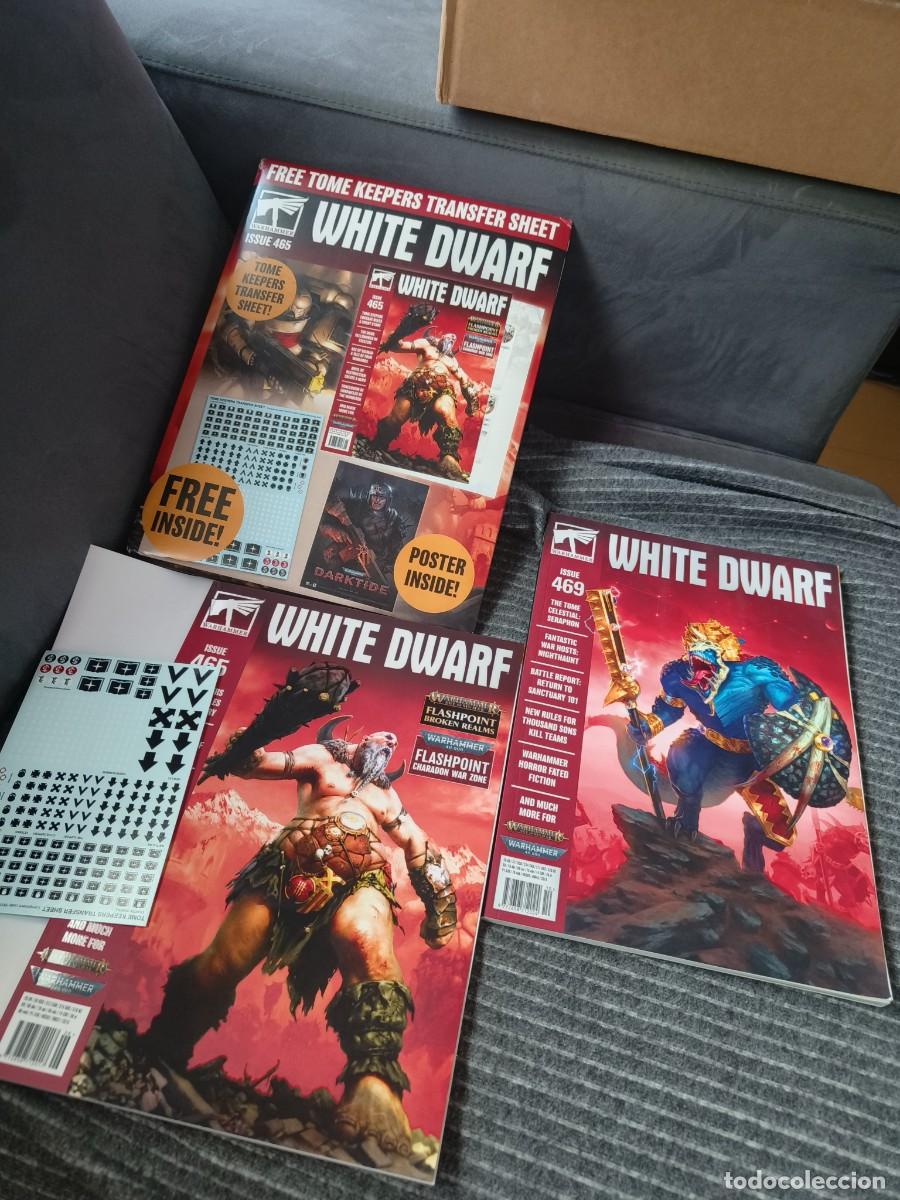 Juegos antiguos: Ocasion ! 2 antiguas revistas White Dwarf en ingles .Una con poster y stickers