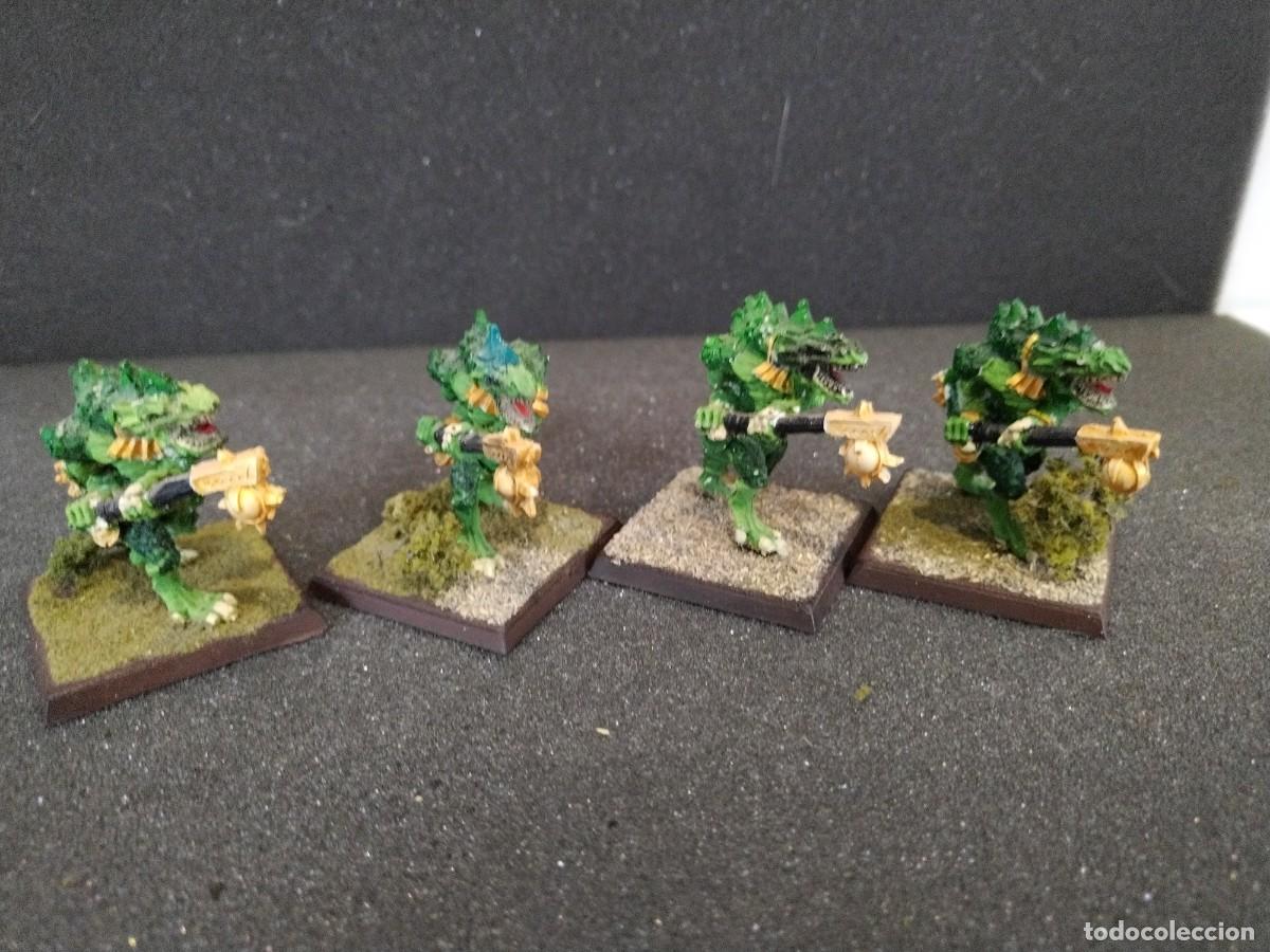 Juegos antiguos: 4 kroxigor de resina - warhammer fantasy