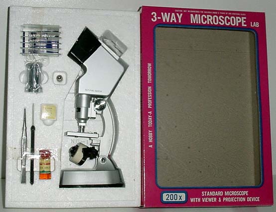Juegos antiguos: MICROSCOPIO CON VISOR NUEVO EN SU CAJA - Foto 1