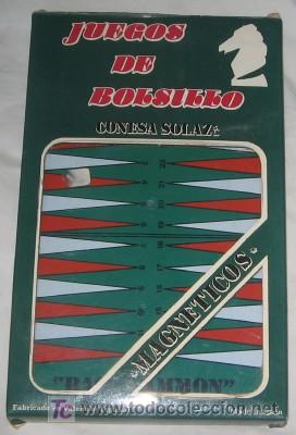 Juegos antiguos: JUEGO DE BOLSILLO MAGN&Eacute;TICO BACKGAMMON - Foto 1