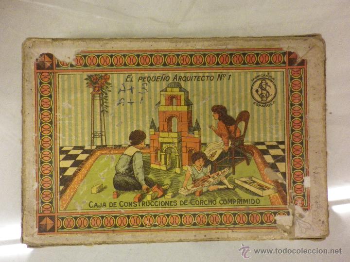 Juegos antiguos: Juego de construcci&oacute;n de corcho El Peque&ntilde;o Arquitecto - Foto 1