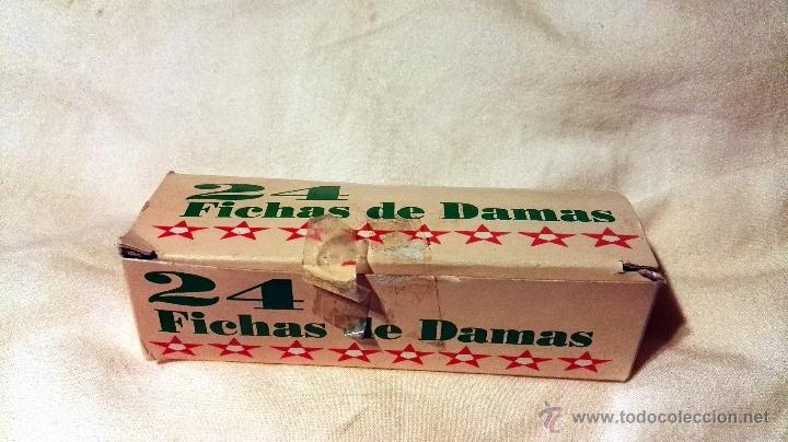 Juegos antiguos: Fichas de juego de Damas en caja original. - Foto 1