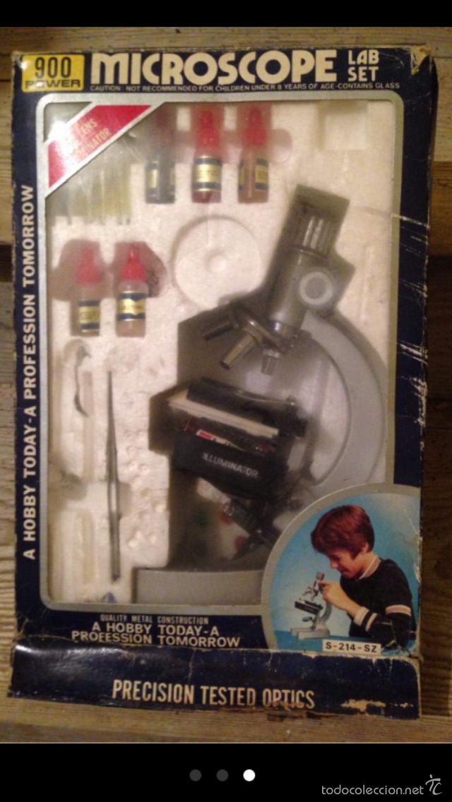 Juegos antiguos: Microscopio de 1970-80 en caja - Foto 1