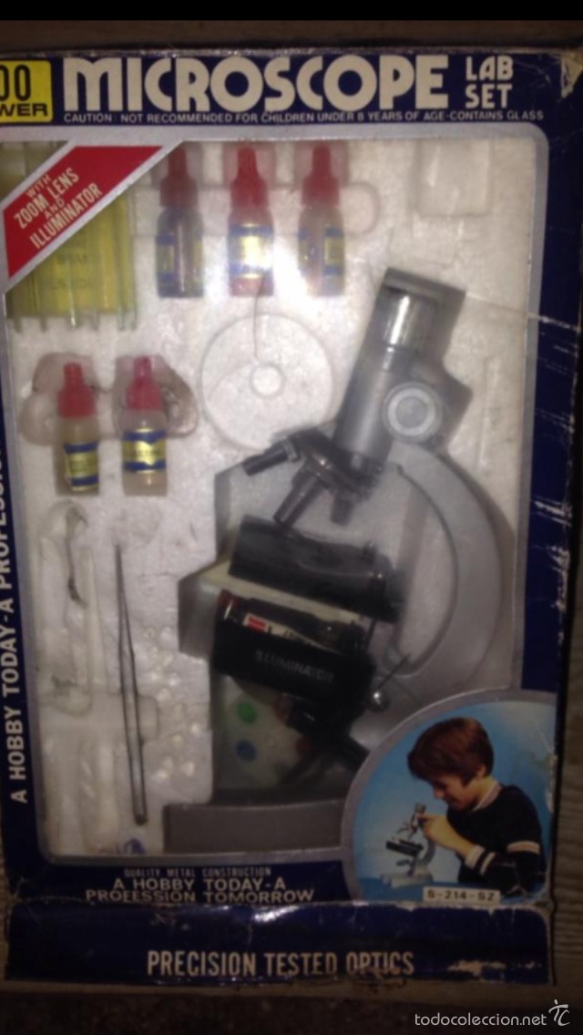 Juegos antiguos: Microscopio de 1970-80 en caja - Foto 2